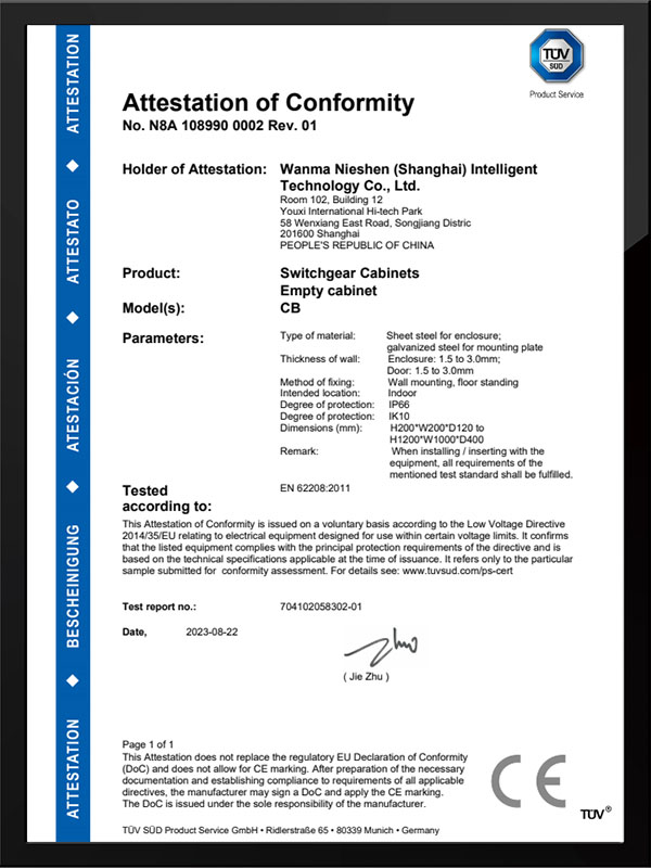 Certificación de conformidad