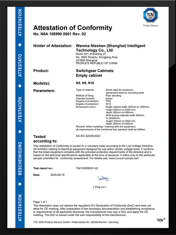 Certificación de conformidad